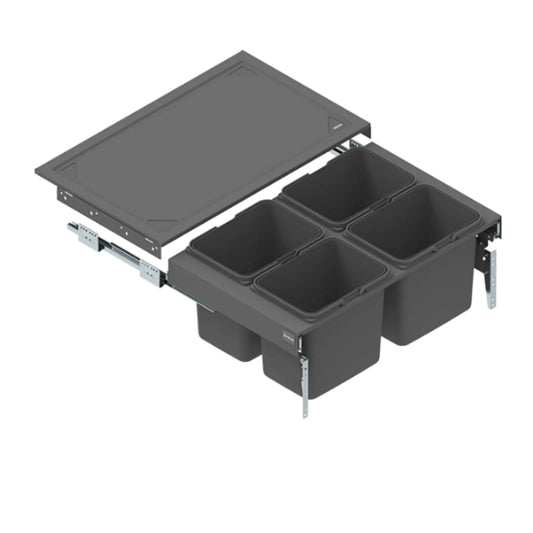 Pull Out Cabinet Recycling Bins Soft-Close 4x15L or 4x20L - 31-1/2 inch (80 cm) Kitchen Cabinet
