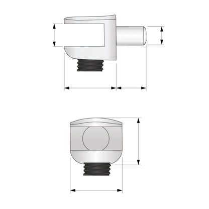 Glass Shelf Brackets - 3/16 inch (5 mm)
