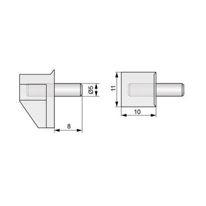 Shelf Brackets Metal-Plastic 3/16 inch (5 mm) - 1 Piece