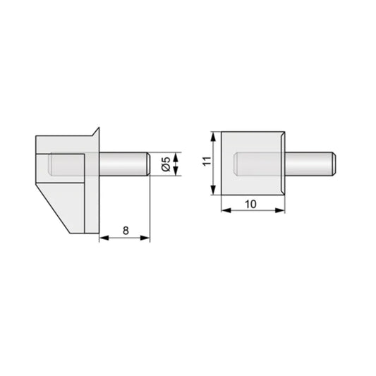 Shelf Brackets Metal-Plastic 3/16 inch (5 mm) - 1 Piece