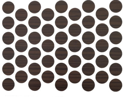 Self-Adhesive Screw Cover Caps - Dark Zebrano 9/16 inch (14mm)