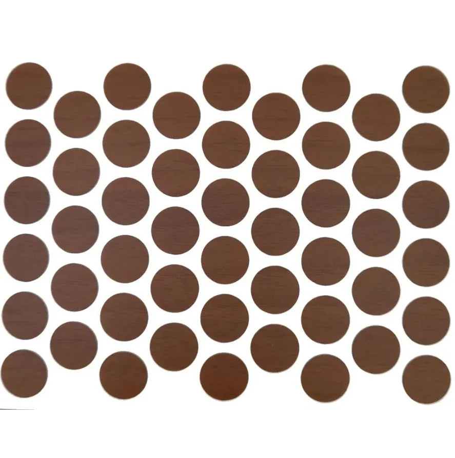 Self-Adhesive Screw Cover Caps - Dark Walnut 9/16 inch (14 mm)