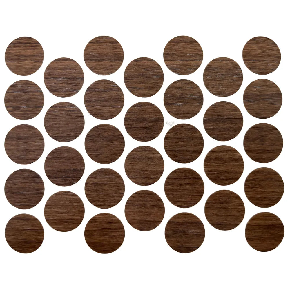 Self-Adhesive Screw Cover Caps - Italian Walnut 11/16 inch (18 mm)