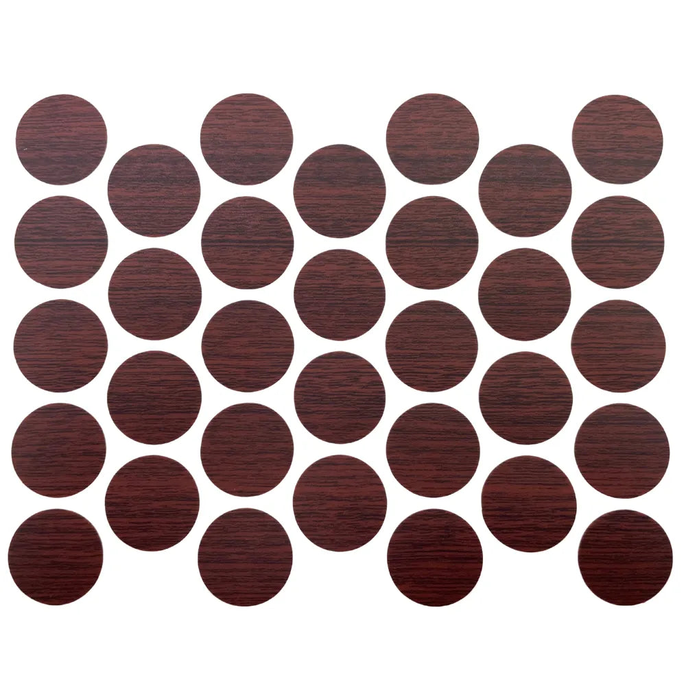 Self-Adhesive Screw Cover Caps - Mahogany 11/16 inch (18mm)