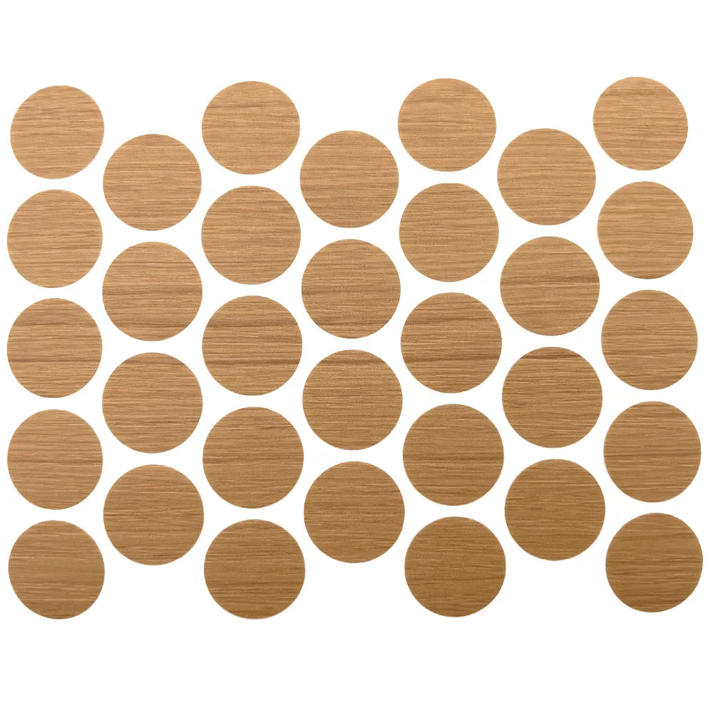 Self-Adhesive Screw Cover Caps - Teak 11/16 inch (18 mm)