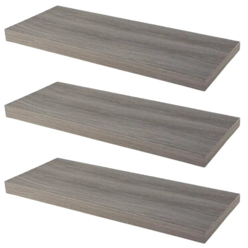 Concealed Bookshelf Floating Shelves - Pack of 3 - Gray Oak - 23-5/8 inch (60 cm)