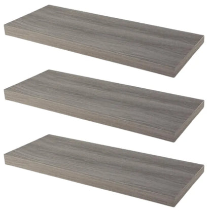 Concealed Bookshelf Floating Shelves - Pack of 3 - Gray Oak - 23-5/8 inch (60 cm)