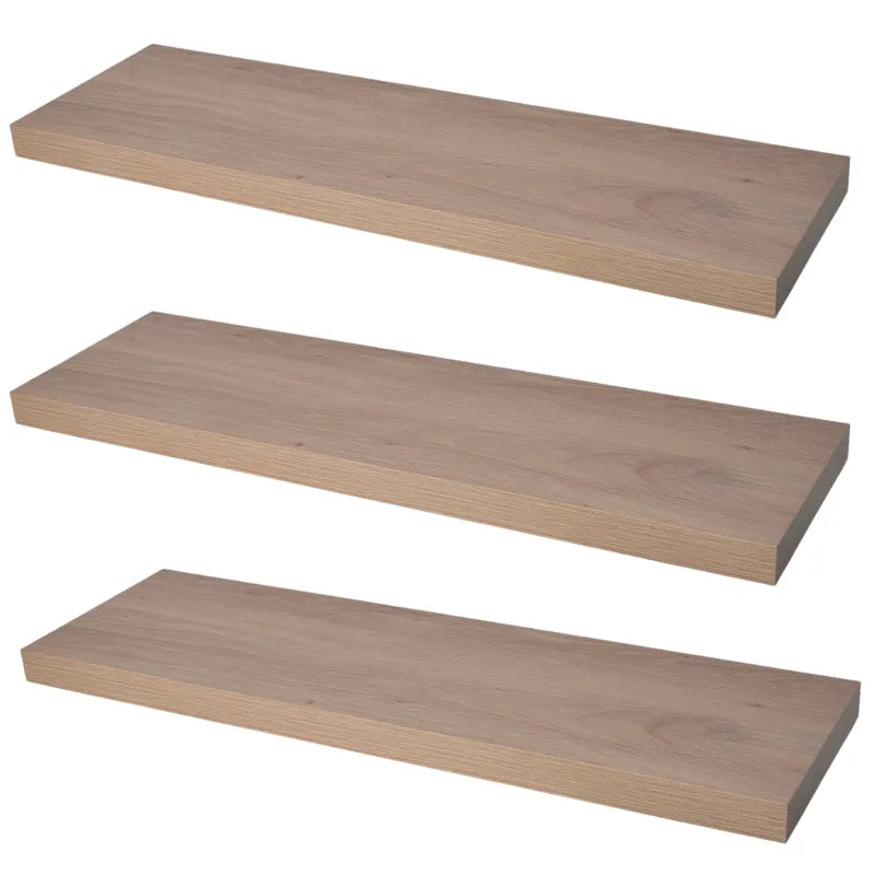 Concealed Floating Bookshelf - Set of 3 - Knotty Oak - 35-7/16 inch (900 mm)
