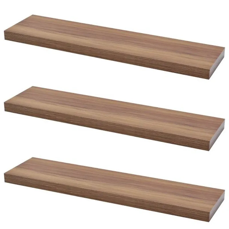 Concealed Floating Bookshelves - 3-Pack - Walnut - 35-7/16 inch (90 cm)