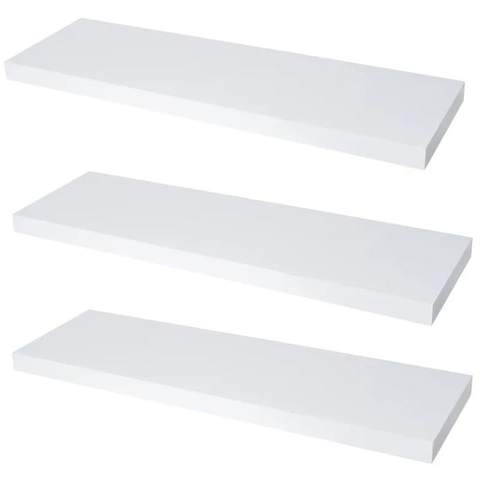 Concealed Floating Shelves - Set of 3 - Matte White - 31-1/2 inch (800 mm)