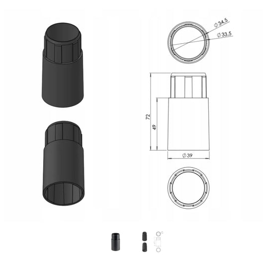 Extension for Kitchen Cabinet Legs - Black