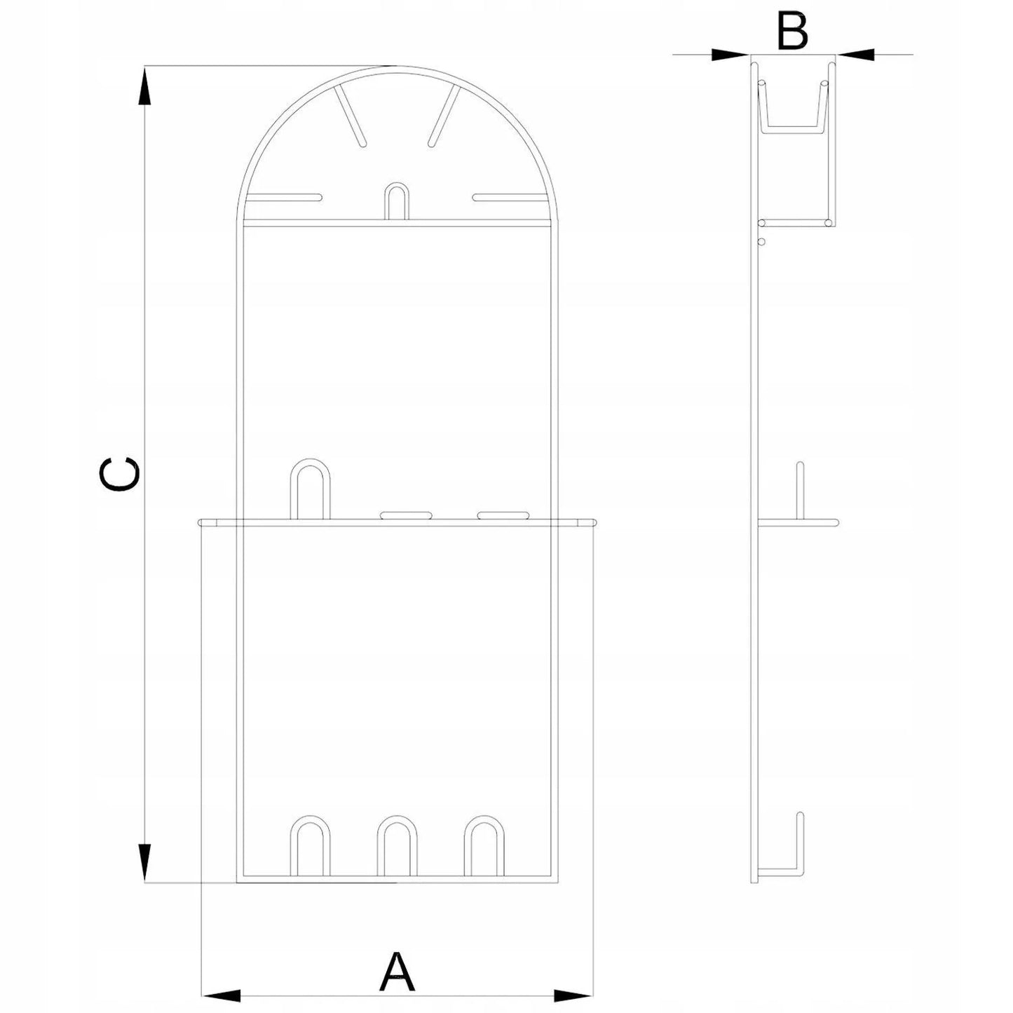 Wall-Mount Vacuum Hose Holder, Vacuum Hose Rack - Large - Charcoal