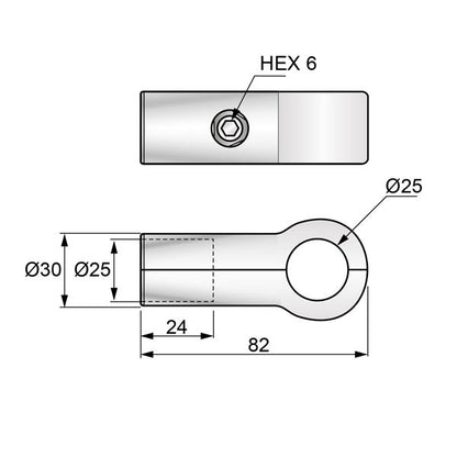 1 inch Single Arm Connector, Chrome NTP 