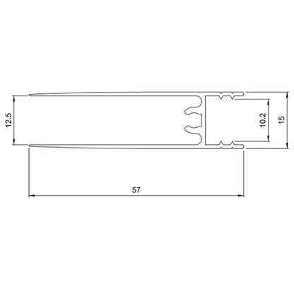 10mm Bottom Horizontal Aluminum Profile 560cm - Cognac Anodized