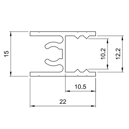 10mm Top Horizontal Aluminum Profile 560cm - Cognac Anodized