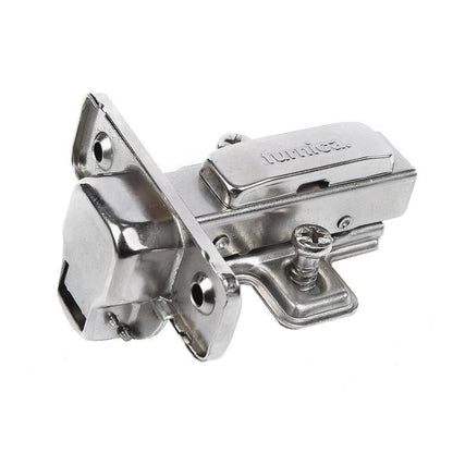 110° Soft-Close Hinge, H0 Mounting Plate with EURO Screws and Covers, Overlay Doors Soft Close Furnica 