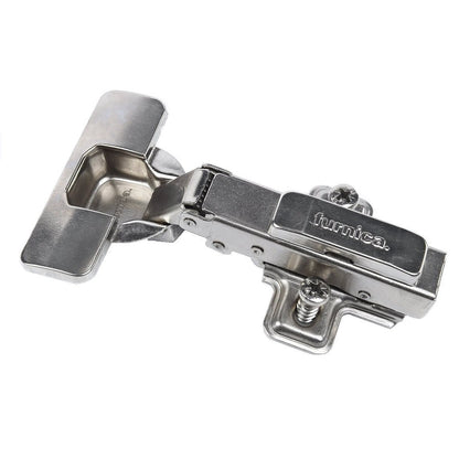 110° Soft-Close Hinge, H0 Mounting Plate with EURO Screws and Covers, Overlay Doors Soft Close Furnica 