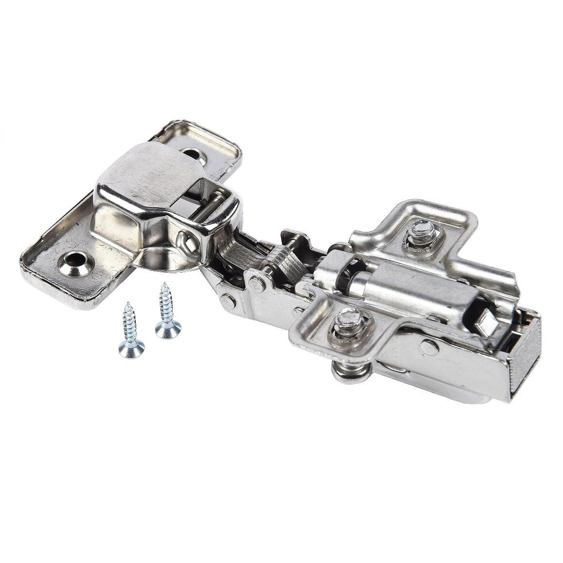 110° Soft-Close Hinge, H0 Mounting Plate with EURO Screws and Covers, Overlay Doors Soft Close Furnica 