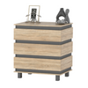 MARGARET - Chest of 3 Drawers - Bedroom Dresser Storage Cabinet Sideboard - Anthracite / Sonoma Oak H33 7/8" W32 5/8" D17 3/8"