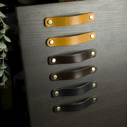 Leather handle rectangular 96mm - 160mm