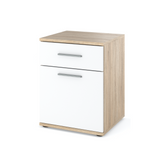 CHRIS - Bedside Table - Nightstand with 1 drawer - Sonoma Oak / White H20 1/2" W15 3/4" D15 3/4"