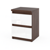 GABRIEL - Bedside Table - Nightstand with 2 drawers - Wenge / White Gloss H15 3/4" W11 3/4" D11 3/4"