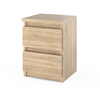 GABRIEL - Bedside Table - Nightstand with 2 drawers - Sonoma Oak H15 3/4" W11 3/4" D11 3/4"