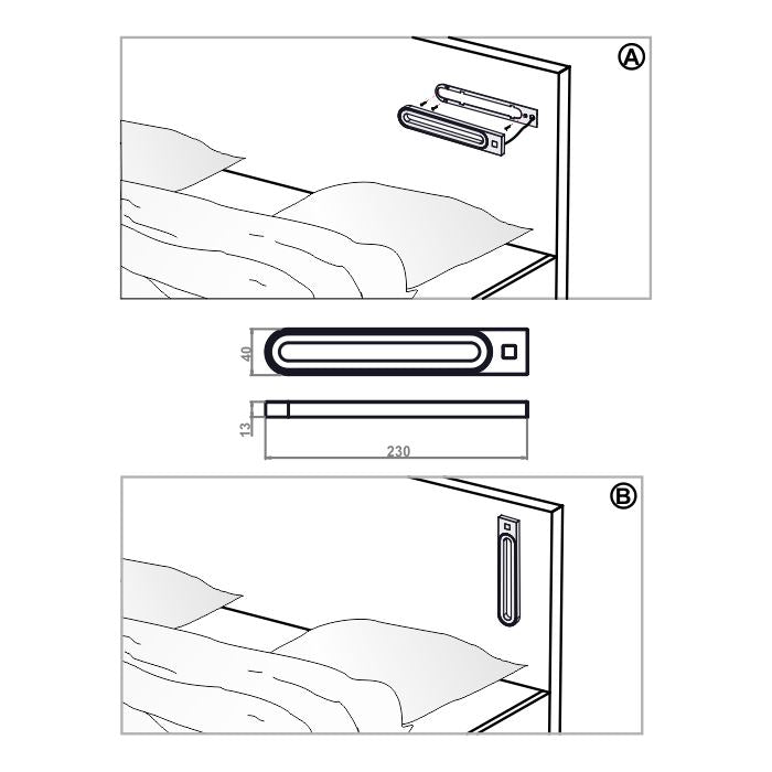 2 Bedroom LED Lamps with USB + Power Supply (F01) Furnica 