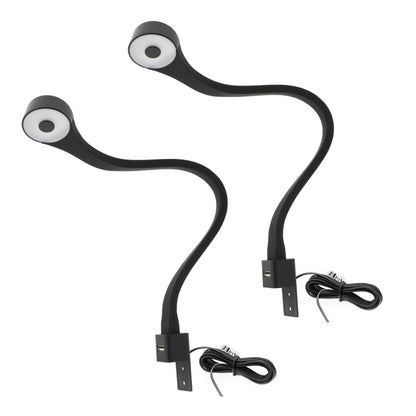 2 Bedroom LED Lamps with USB + Power Supply (F02) Furnica Black Neutral EU