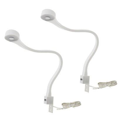 2 Bedroom LED Lamps with USB + Power Supply (F02) Furnica White Neutral EU