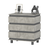 MARGARET - Chest of 3 Drawers - Bedroom Dresser Storage Cabinet Sideboard - Anthracite / Concrete H33 7/8" W32 5/8" D17 3/8"