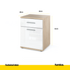 CHRIS - Bedside Table - Nightstand with 1 drawer - Sonoma Oak / White Gloss H20 1/2" W15 3/4" D15 3/4"
