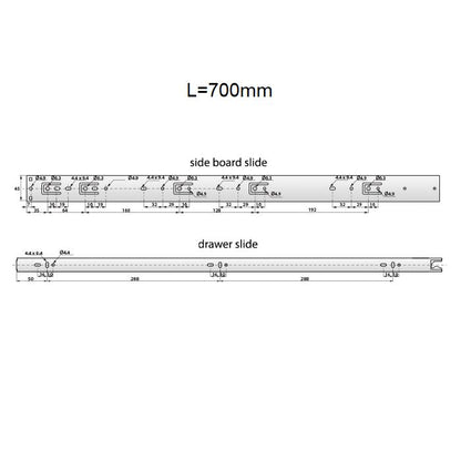 28 inch drawer slides push to open H45 (right and left side) NTP 