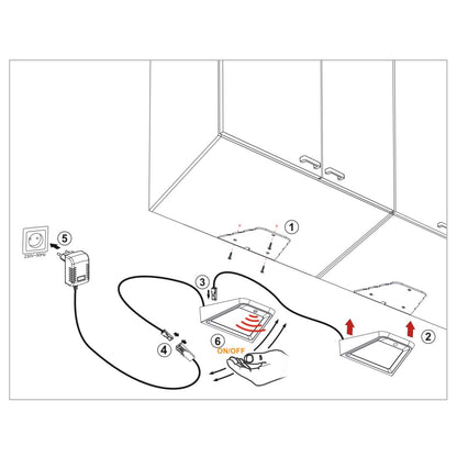 3 Top Cabinet LED Lamps + Power Supply (F04) Furnica 
