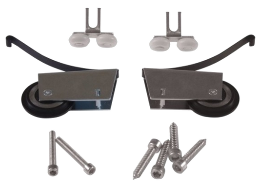 Set of 2 Symmetrical Top Guides + 2 Bottom Wheels + 6 Screws (Noah Handle)