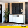 CALVIN - TV Cabinet with 4 Doors - Living Room Storage Sideboard - White Matt H31 1/2" W55 1/8" D13 3/4"
