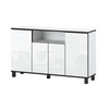 CALVIN - TV Cabinet with 4 Doors - Living Room Storage Sideboard - White Gloss H31 1/2" W55 1/8" D13 3/4"
