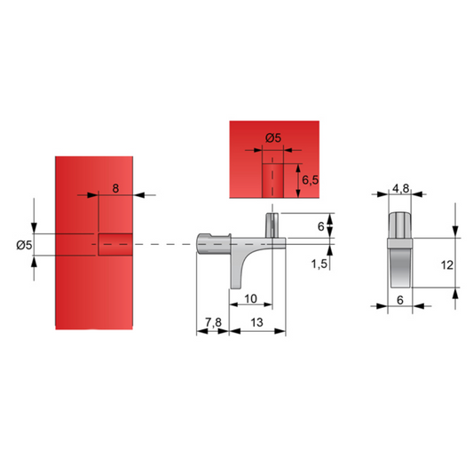 Angle Metal Shelf Support with a Dowelb Nickel