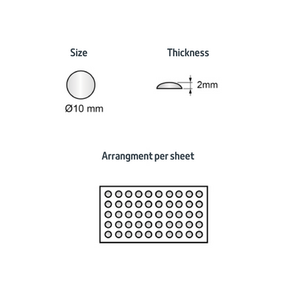 Cabinet door bumper - self-adhesive silicon 3/8x1/16 inch - 50pcs
