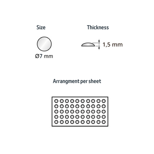 Cabinet door bumper - self-adhesive silicon 1/4x1/16 inch - 50pcs