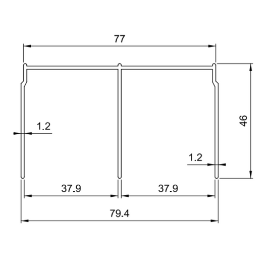 Double Top Aluminum Track 560cm - Cognac Anodized