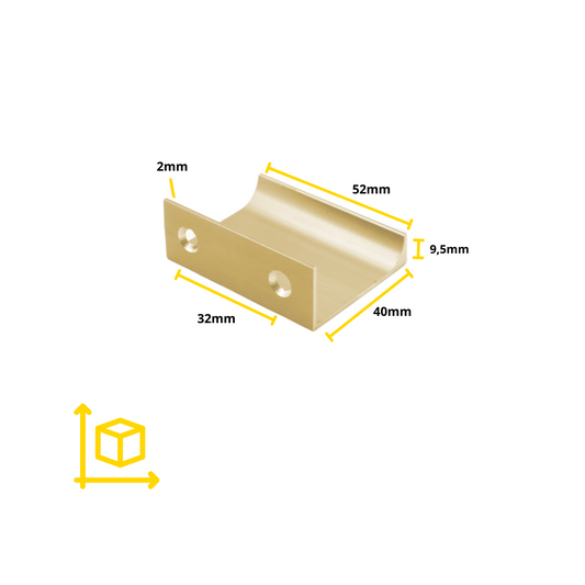 Edge Grip Profile Handle, Gold, HC 1-1/4 inch