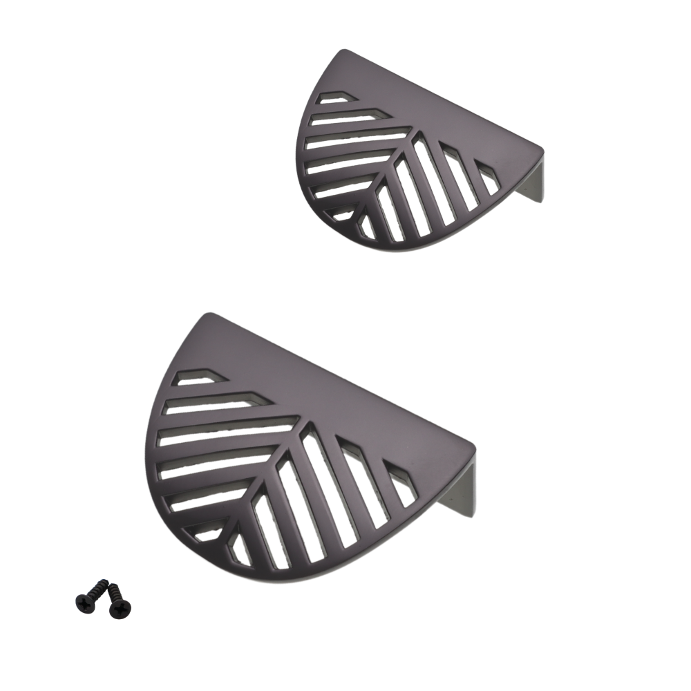 LEAF Edge Pull Furniture Handle 1-1/4 inch (2-3/8 inch total length) - Pearl Matt Silver