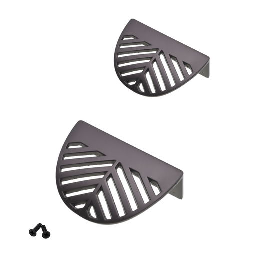 LEAF Edge Pull Furniture Handle 1-1/4 inch (2-3/8 inch total length) - Pearl Matt Silver