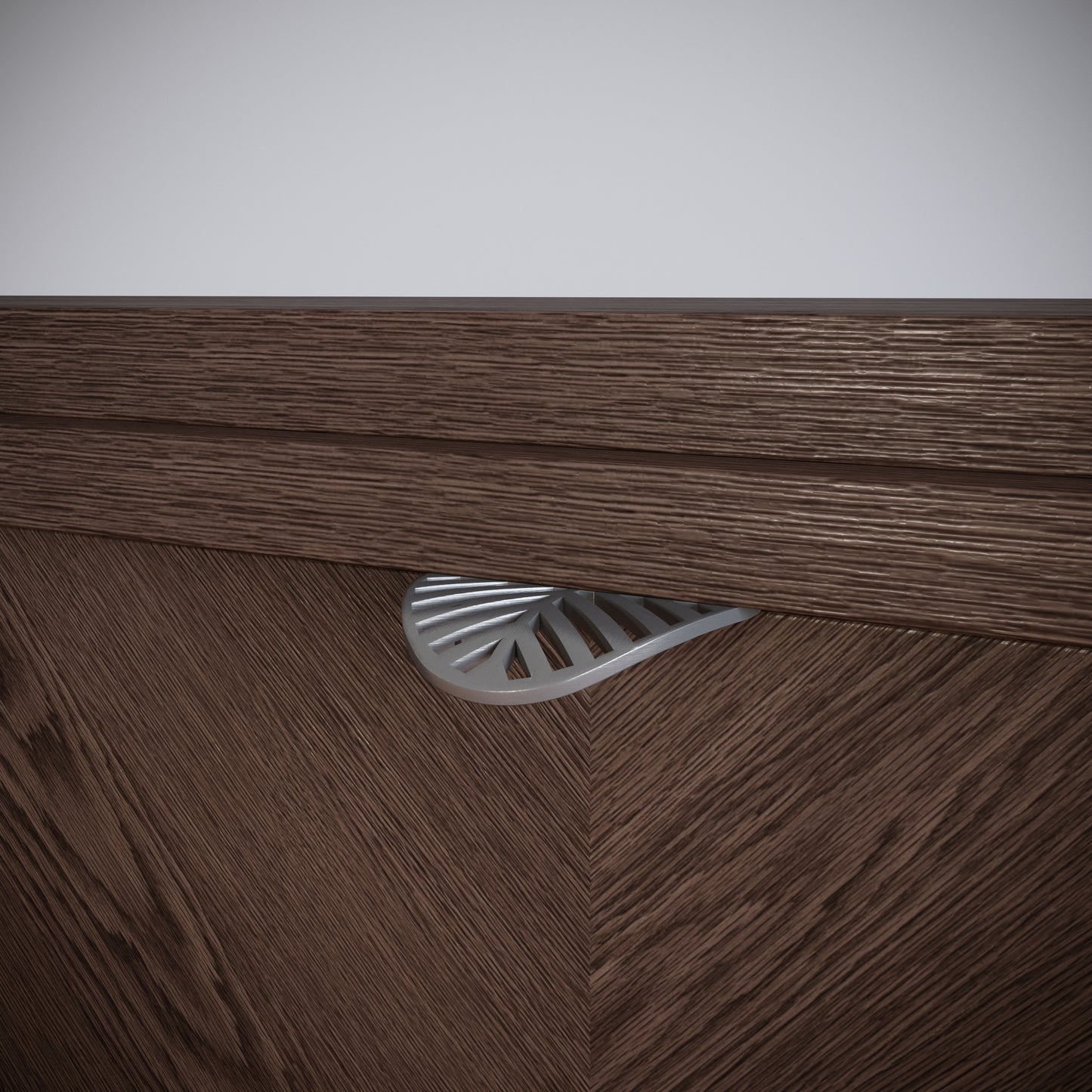 LEAF Edge Pull Furniture Handle 1-1/4 inch (2-3/8 inch total length) - Pearl Matt Silver