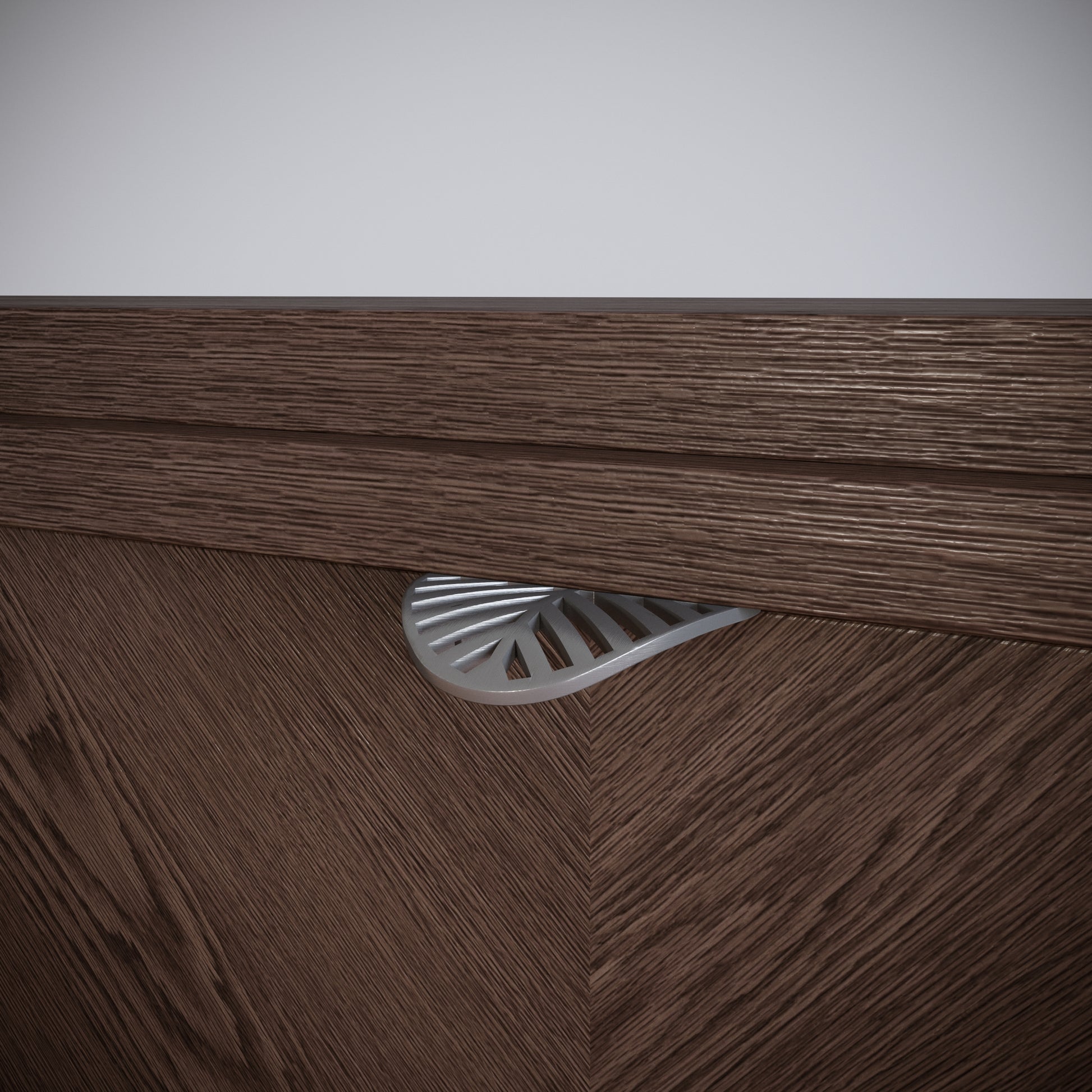 LEAF Edge Pull Furniture Handle 1-1/4 inch (2-3/8 inch total length) - Pearl Matt Silver