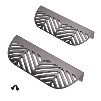 LEAF Edge Pull Furniture Handle 2-2/4 inch (4-5/8 inch total length) - Pearl Matt Silver