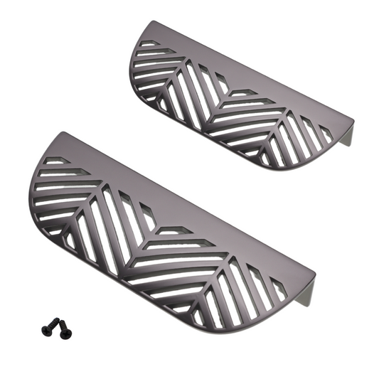 LEAF Edge Pull Furniture Handle 2-2/4 inch (4-5/8 inch total length) - Pearl Matt Silver