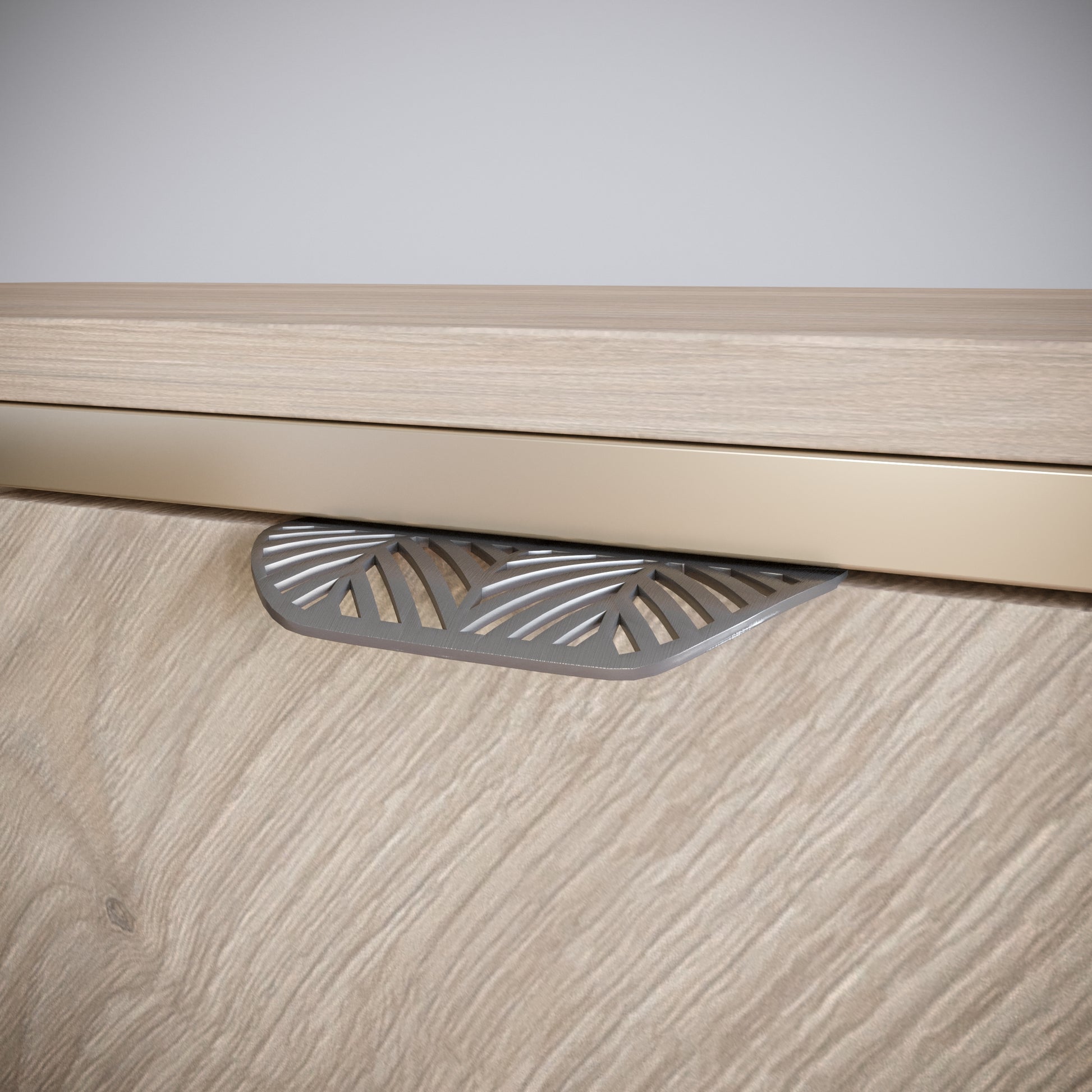 LEAF Edge Pull Furniture Handle 2-2/4 inch (4-5/8 inch total length) - Pearl Matt Silver