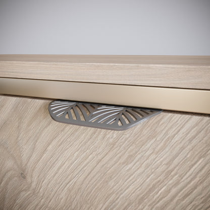 LEAF Edge Pull Furniture Handle 2-2/4 inch (4-5/8 inch total length) - Pearl Matt Silver